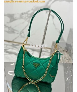 Replica Prada Re-Edition 1995 Chaîne Re-Nylon mini-bag 1BC204 Green