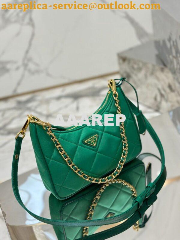 Replica Prada Re-Edition 1995 Chaîne Re-Nylon mini-bag 1BC204 Green 2