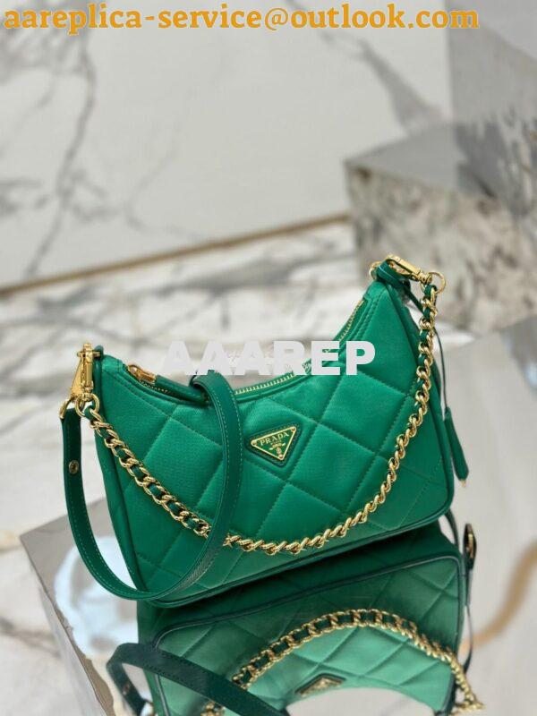 Replica Prada Re-Edition 1995 Chaîne Re-Nylon mini-bag 1BC204 Green 3