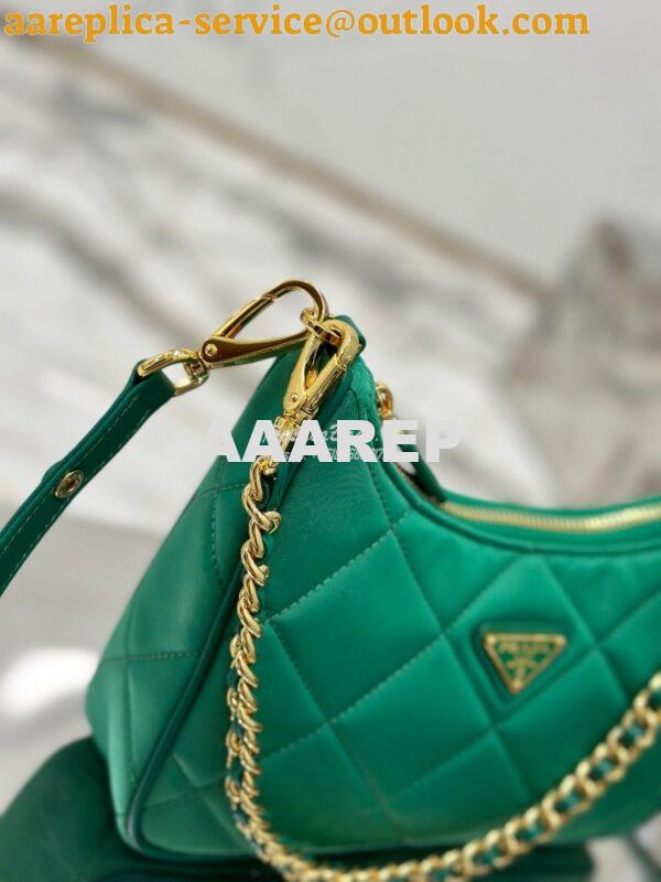 Replica Prada Re-Edition 1995 Chaîne Re-Nylon mini-bag 1BC204 Green 4