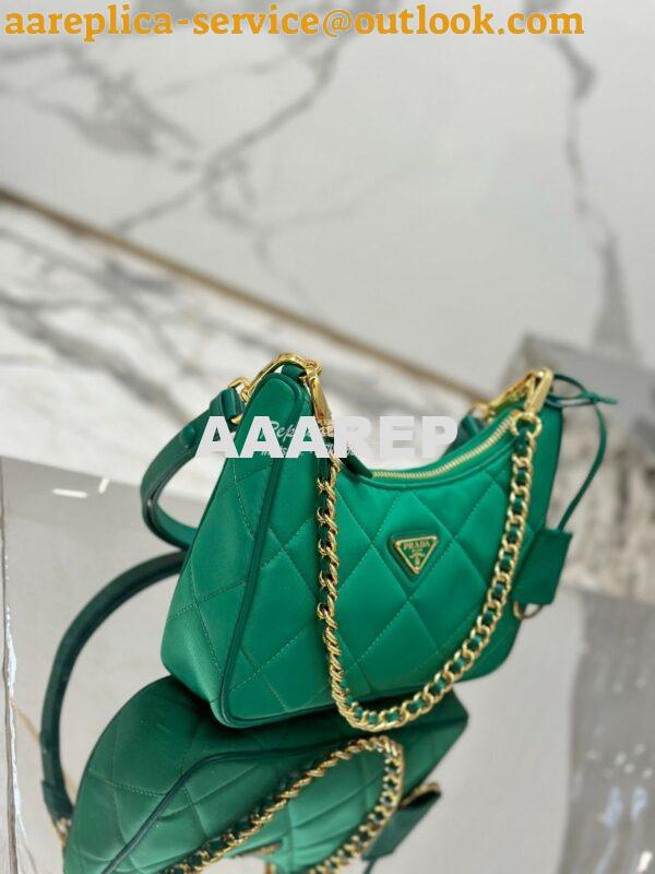 Replica Prada Re-Edition 1995 Chaîne Re-Nylon mini-bag 1BC204 Green 6