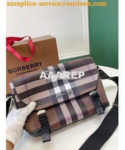 Replica Burberry Exaggerated Check Small Wright Messenger Bag 80653351