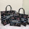 Replica Dior Book Tote bag in Denim Multicolor Jardin Magique Embroide 19