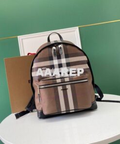 Replica Burberry Check and Leather Backpack 80514141 2