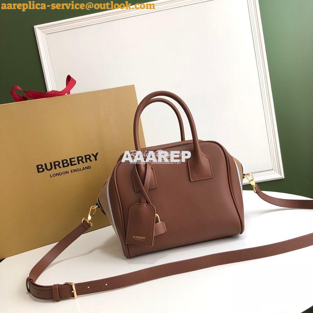 Replica Burberry Monogram Motif Check and Leather Crossbody Bag 805095 11