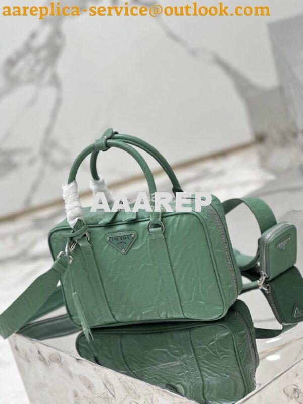 Replica Prada Medium Antique Nappa Leather Top Handle Bag 1BB092 Sage 2