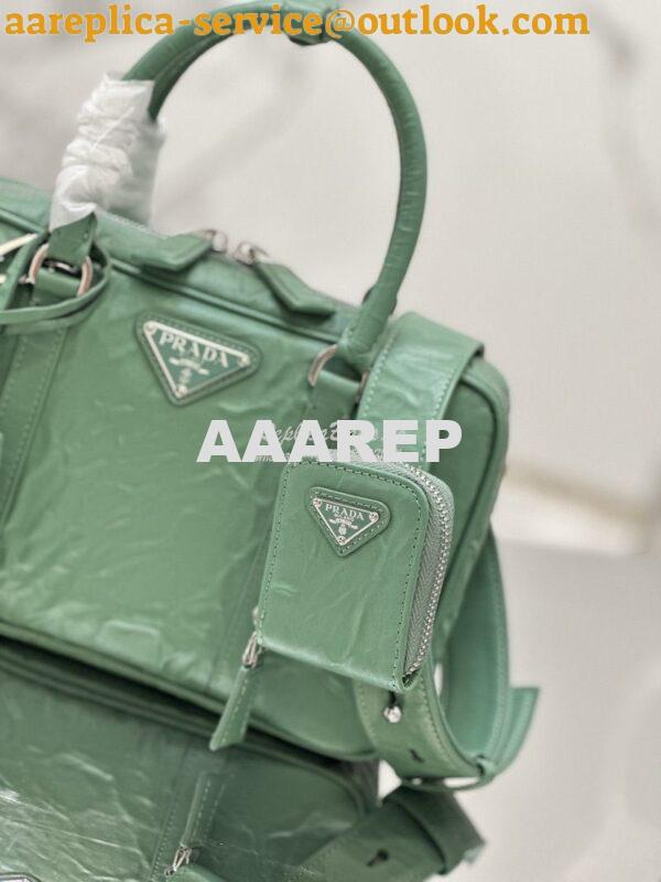 Replica Prada Medium Antique Nappa Leather Top Handle Bag 1BB092 Sage 4