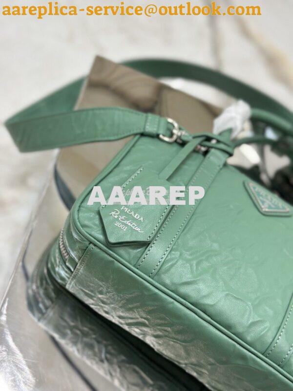 Replica Prada Medium Antique Nappa Leather Top Handle Bag 1BB092 Sage 5