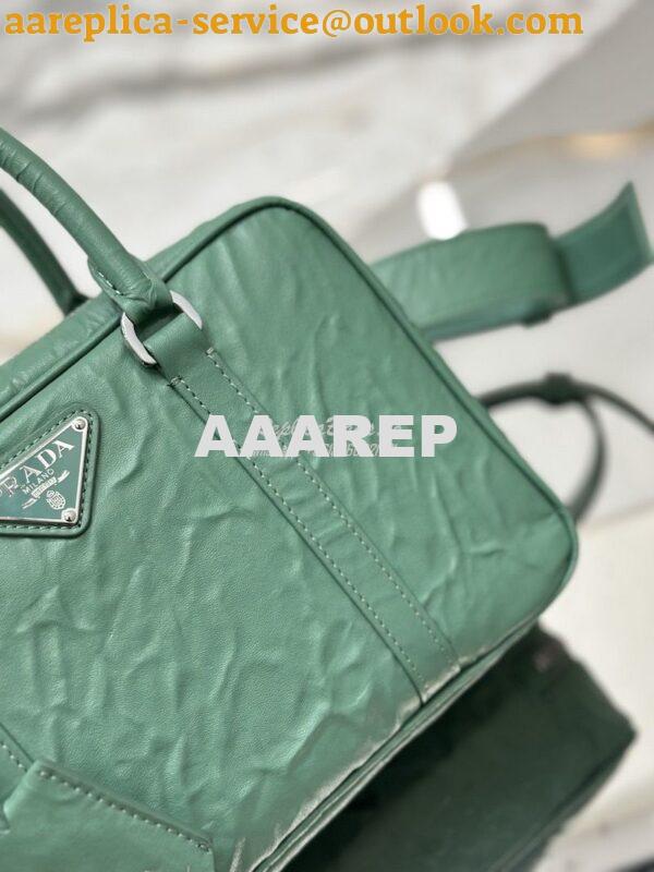 Replica Prada Medium Antique Nappa Leather Top Handle Bag 1BB092 Sage 6