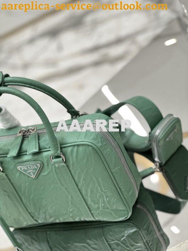 Replica Prada Medium Antique Nappa Leather Top Handle Bag 1BB092 Sage 7