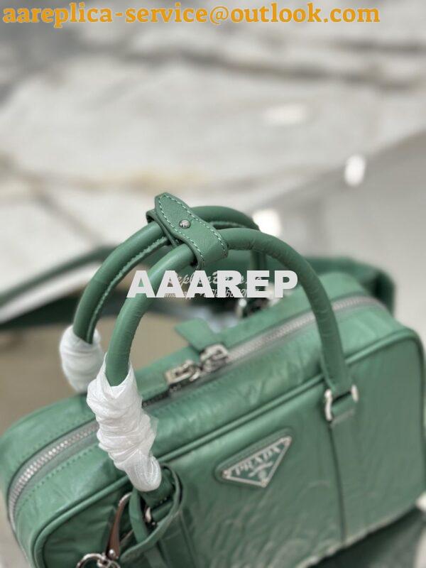 Replica Prada Medium Antique Nappa Leather Top Handle Bag 1BB092 Sage 8