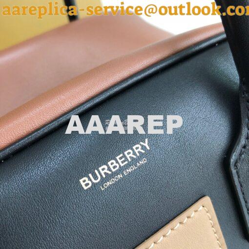 Replica Burberry Small Panelled Leather Cube Bag Black 3