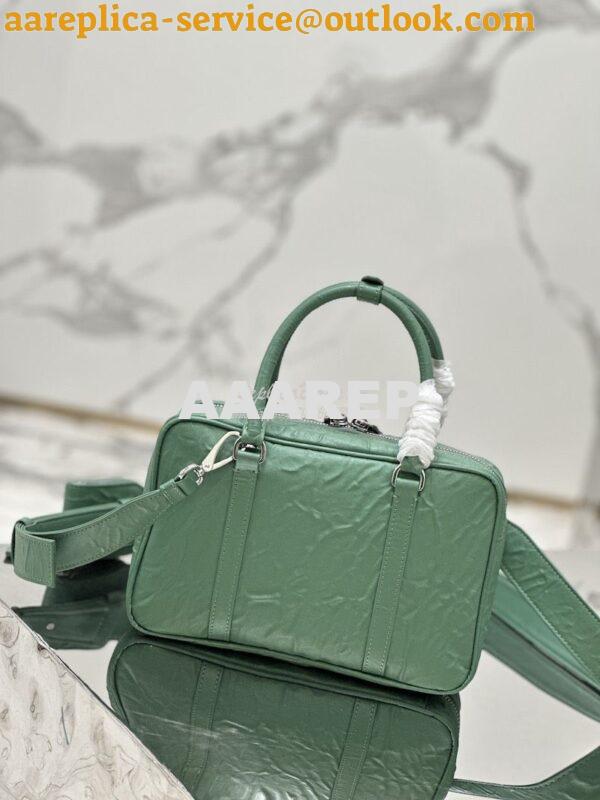 Replica Prada Medium Antique Nappa Leather Top Handle Bag 1BB092 Sage 12