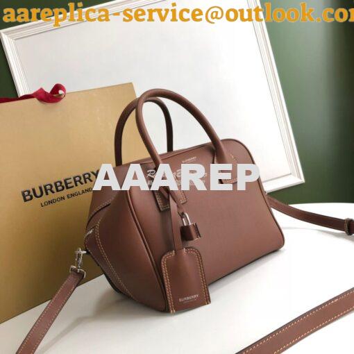 Replica Burberry Small Leather Cube Bag Brown 2