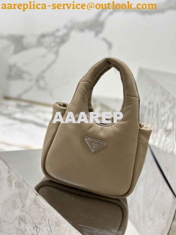 Replica Prada Small Padded Soft Nappa-Leather bag 1BA359 Desert Beige