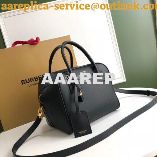 Replica Burberry Small Leather Cube Bag Black 2