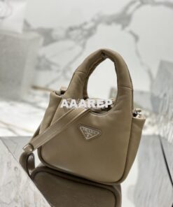 Replica Prada Small Padded Soft Nappa-Leather bag 1BA359 Desert Beige 2