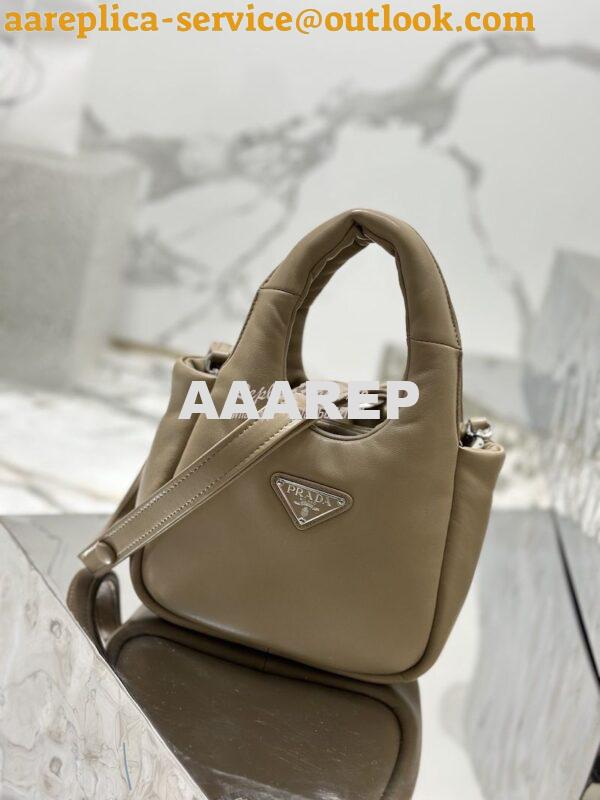 Replica Prada Small Padded Soft Nappa-Leather bag 1BA359 Desert Beige 2