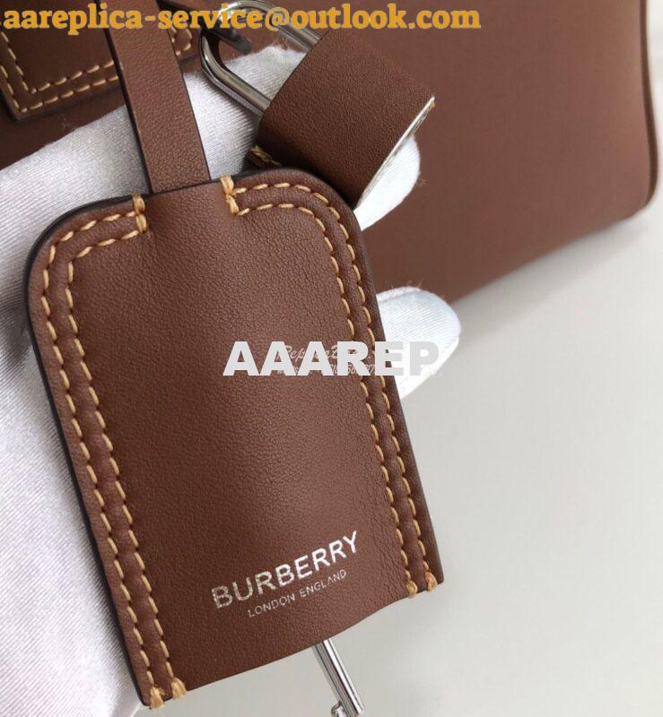 Replica Burberry Small Leather Cube Bag Brown 7