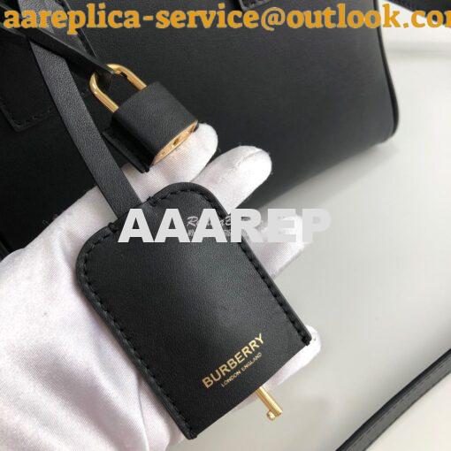 Replica Burberry Small Leather Cube Bag Black 4