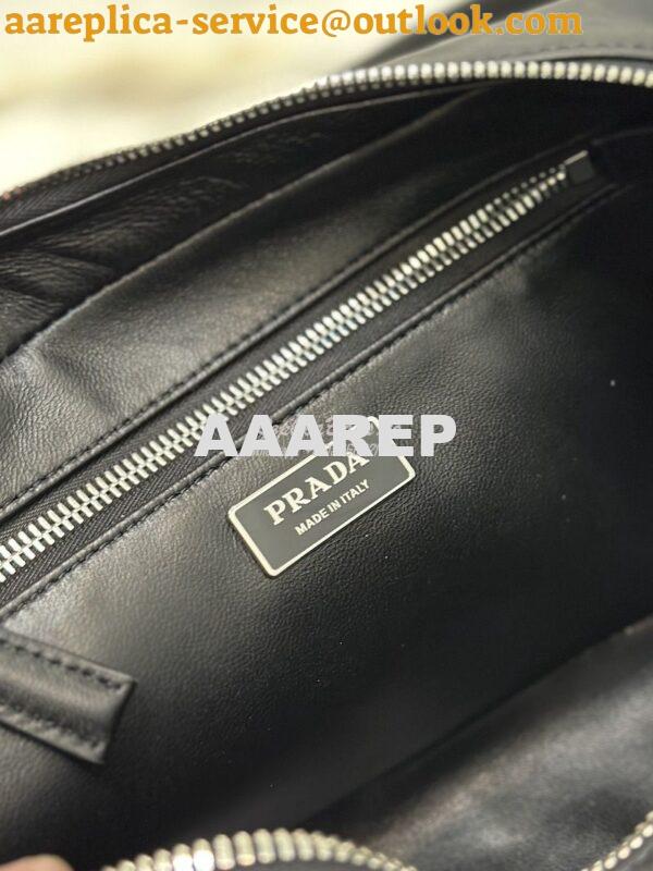 Replica Prada Medium Antique Nappa Leather Top Handle Bag 1BB092 Black 11