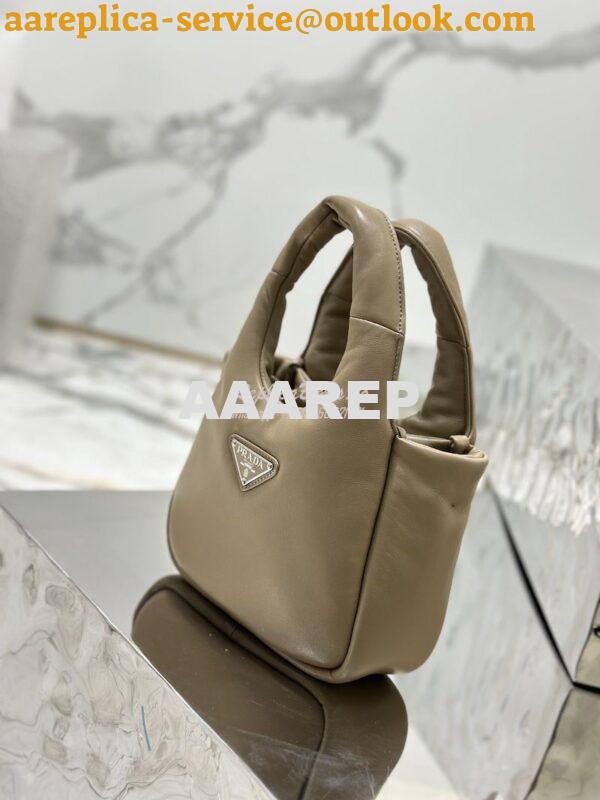 Replica Prada Small Padded Soft Nappa-Leather bag 1BA359 Desert Beige 4