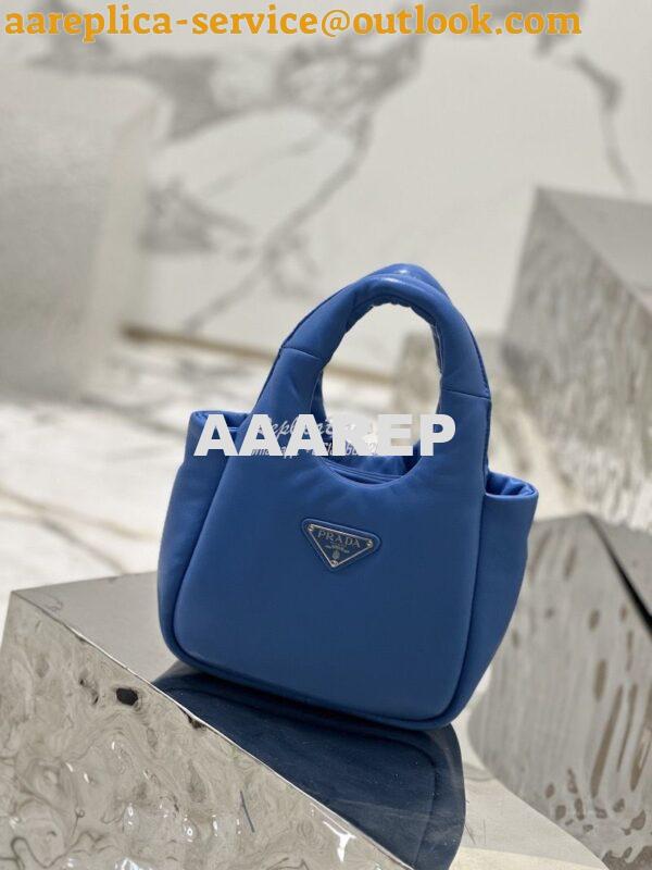 Replica Prada Small Padded Soft Nappa-Leather bag 1BA359 Blue 2