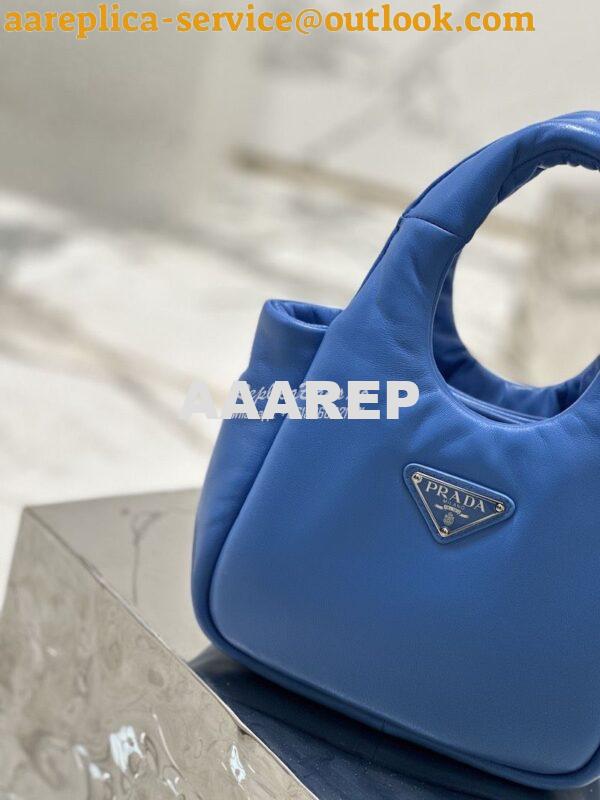 Replica Prada Small Padded Soft Nappa-Leather bag 1BA359 Blue 3