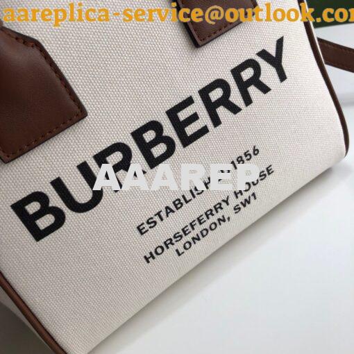 Replica Burberry Small Horseferry Print Canvas Cube Bag 4