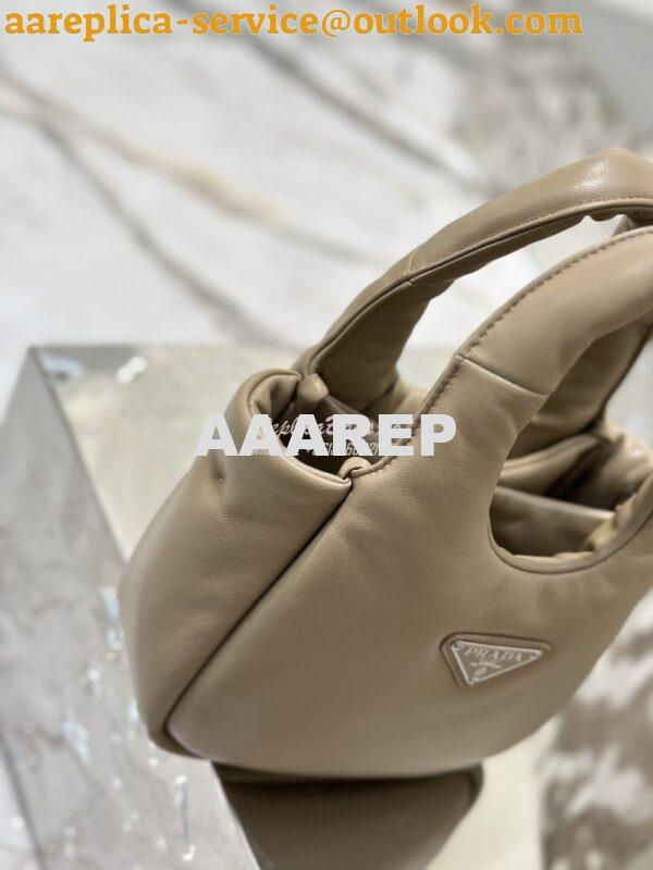 Replica Prada Small Padded Soft Nappa-Leather bag 1BA359 Desert Beige 7