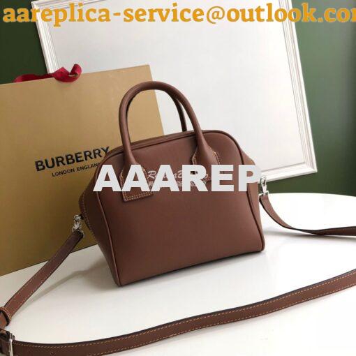 Replica Burberry Small Leather Cube Bag Brown 11