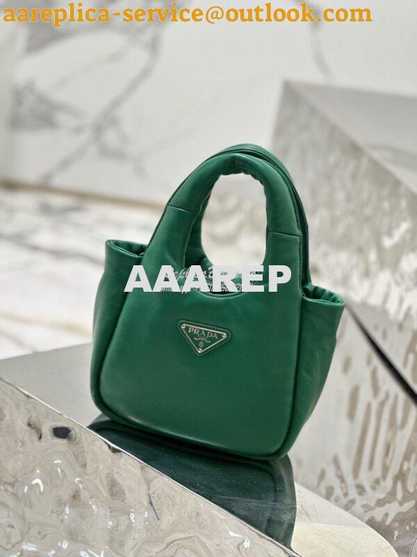 Replica Prada Small Padded Soft Nappa-Leather bag 1BA359 Green 2