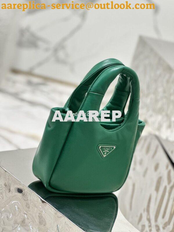 Replica Prada Small Padded Soft Nappa-Leather bag 1BA359 Green 3