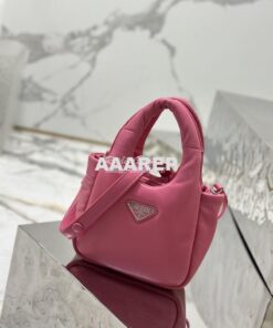 Replica Prada Small Padded Soft Nappa-Leather bag 1BA359 Pink