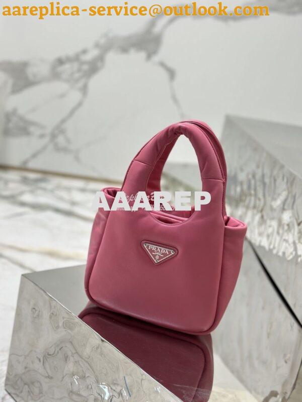 Replica Prada Small Padded Soft Nappa-Leather bag 1BA359 Pink 2