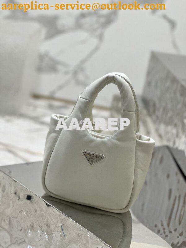 Replica Prada Small Padded Soft Nappa-Leather bag 1BA359 White 2