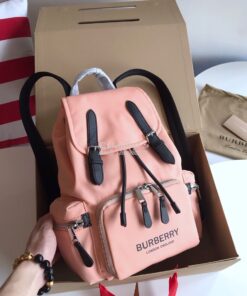 Replica Burberry The Medium Rucksack in Logo Print Nylon 80116201 Rose 2