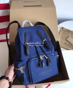 Replica Burberry The Medium Rucksack in Logo Print Nylon 80116201 Blue 2