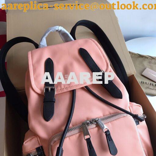 Replica Burberry The Medium Rucksack in Logo Print Nylon 80116201 Rose 5