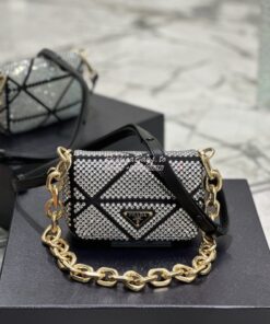 Replica Prada Satin Mini-bag With Crystals 1BD329 Metal 2