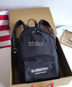 Replica Burberry Logo Print ECONYL® Backpack Black