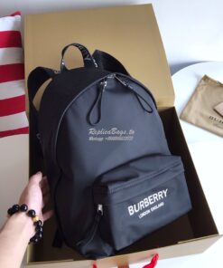 Replica Burberry Logo Print ECONYL® Backpack Black 2