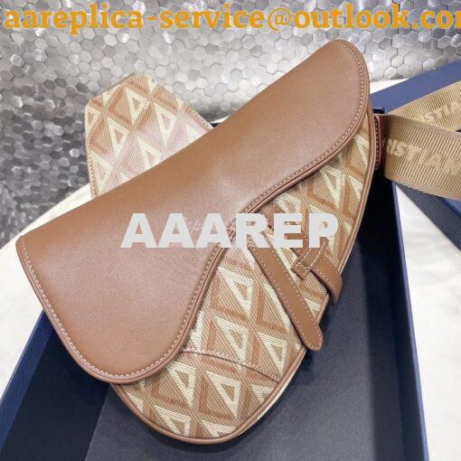 Replica Dior Saddle Natural CD Diamond Canvas and Smooth Calfskin 1ADP 2