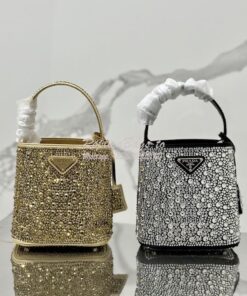 Replica Prada Panier Satin Bag With Crystals 1BA373 Metal