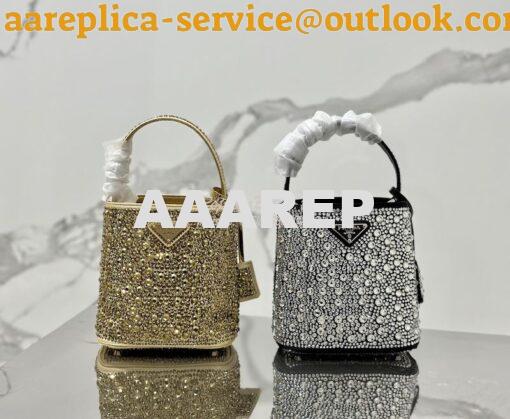 Replica Prada Panier Satin Bag With Crystals 1BA373 Metal