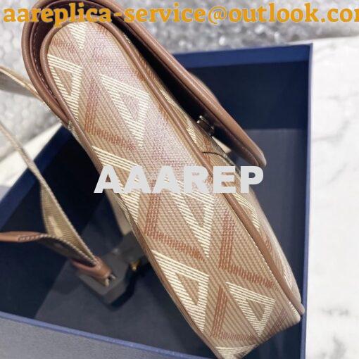 Replica Dior Saddle Natural CD Diamond Canvas and Smooth Calfskin 1ADP 3