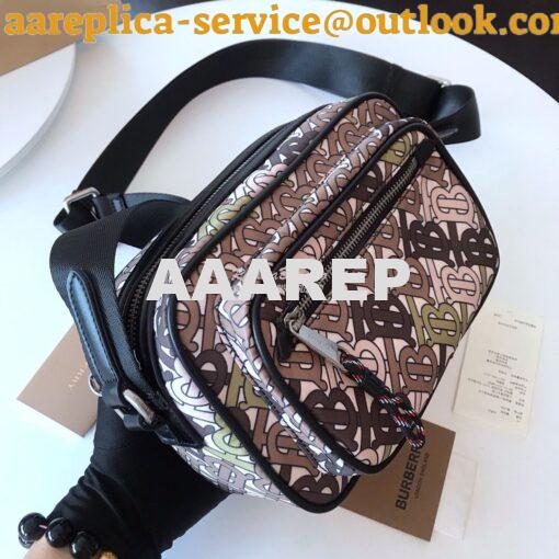 Replica Burberry Monogram Print and Leather Crossbody Bag 80116771 Kha 2