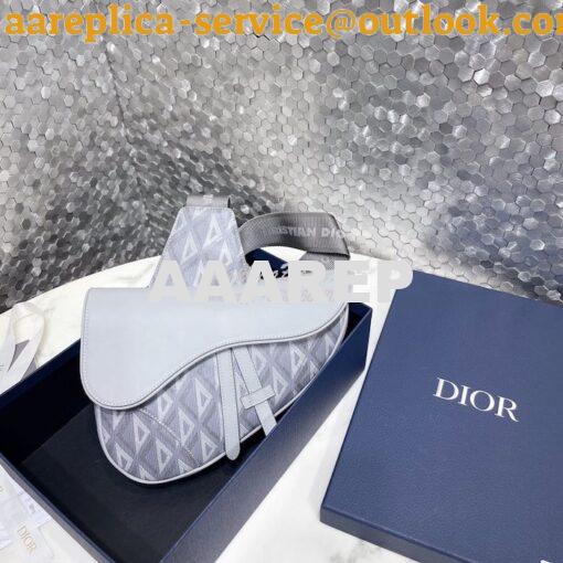 Replica Dior Saddle Gray CD Diamond Canvas and Smooth Calfskin 1ADPO09