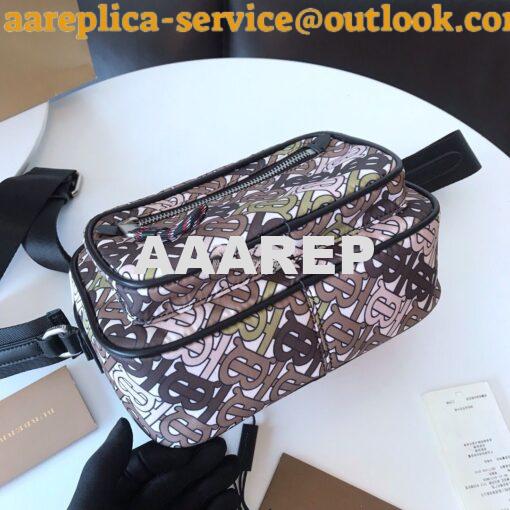 Replica Burberry Monogram Print and Leather Crossbody Bag 80116771 Kha 3