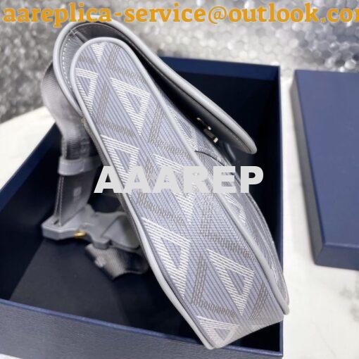 Replica Dior Saddle Gray CD Diamond Canvas and Smooth Calfskin 1ADPO09 3